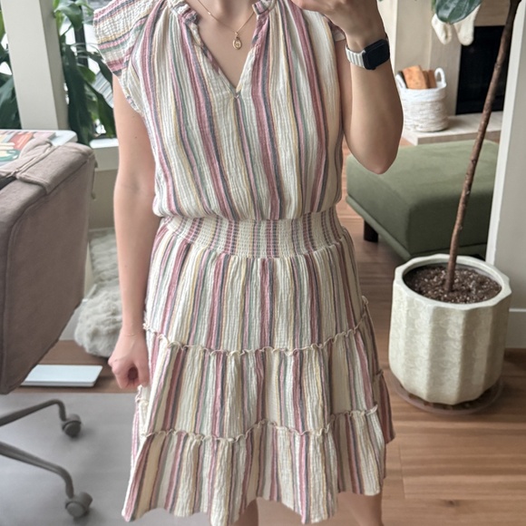 Striped t shirt dress with fitted waist - Picture 3 of 4